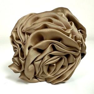 Big Rosette Flower Hair Clip in Tan